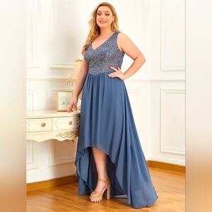 Ever Pretty High Low Blue Dress